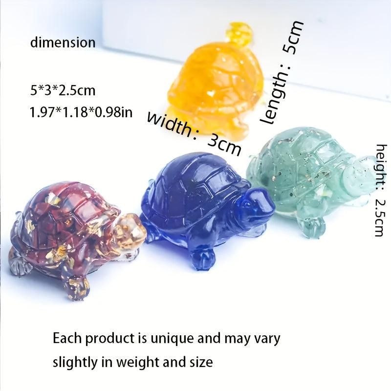 Natural Crystal Crushed Stone Epoxy Turtle Ornaments Fish Tank Decoration