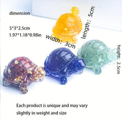 Natural Crystal Crushed Stone Epoxy Turtle Ornaments Fish Tank Decoration