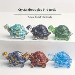 Natural Crystal Crushed Stone Epoxy Turtle Ornaments Fish Tank Decoration