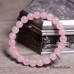 8mm Rose Quartz Stone Bracelet - Perfect Gift for Birthdays