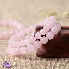 8mm Rose Quartz Stone Bracelet - Perfect Gift for Birthdays