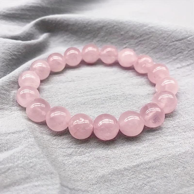 8mm Rose Quartz Stone Bracelet - Perfect Gift for Birthdays