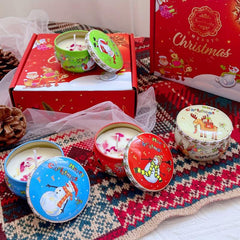 4pcs Christmas Scented Candles Sets For Women Aromatherapy Candle For Home
