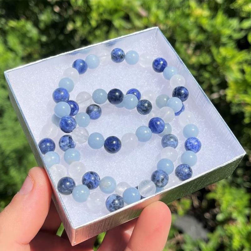 Positive Energy Bracelet Clear Quartz Angelite Sodalite
