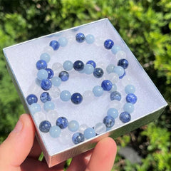 Positive Energy Bracelet Clear Quartz Angelite Sodalite