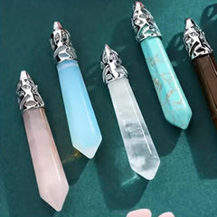 Healing Crystals Hexagonal Stones Necklace Reiki Gemstone Quartz Jewelry
