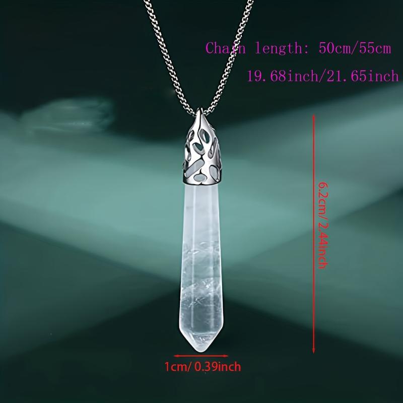 Healing Crystals Hexagonal Stones Necklace Reiki Gemstone Quartz Jewelry