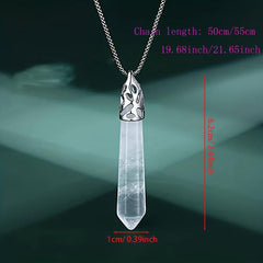 Healing Crystals Hexagonal Stones Necklace Reiki Gemstone Quartz Jewelry