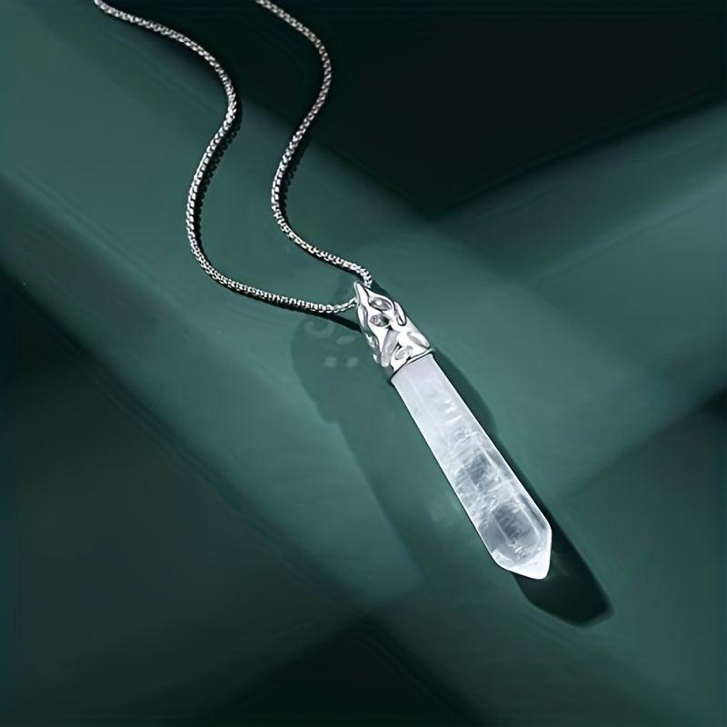 Healing Crystals Hexagonal Stones Necklace Reiki Gemstone Quartz Jewelry