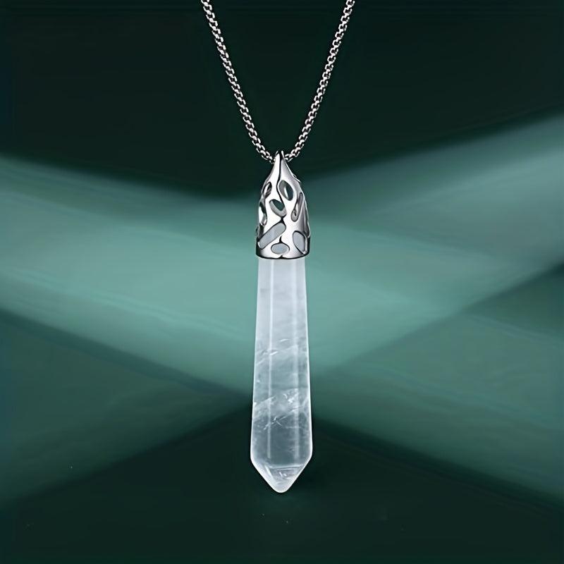 Healing Crystals Hexagonal Stones Necklace Reiki Gemstone Quartz Jewelry
