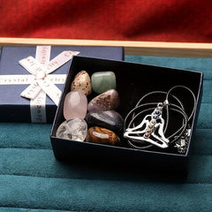 Chakra Stones Angel Wing Pendant Necklace Reiki Healing