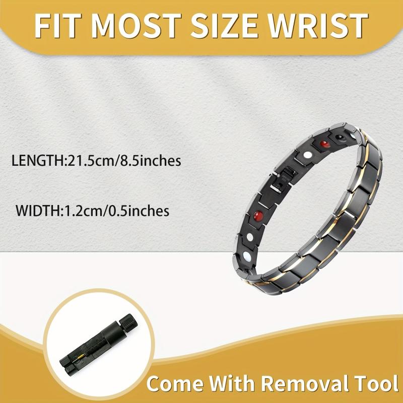 Magnetic Bracelet Titanium Steel Magnet Stone Couple Bracelet