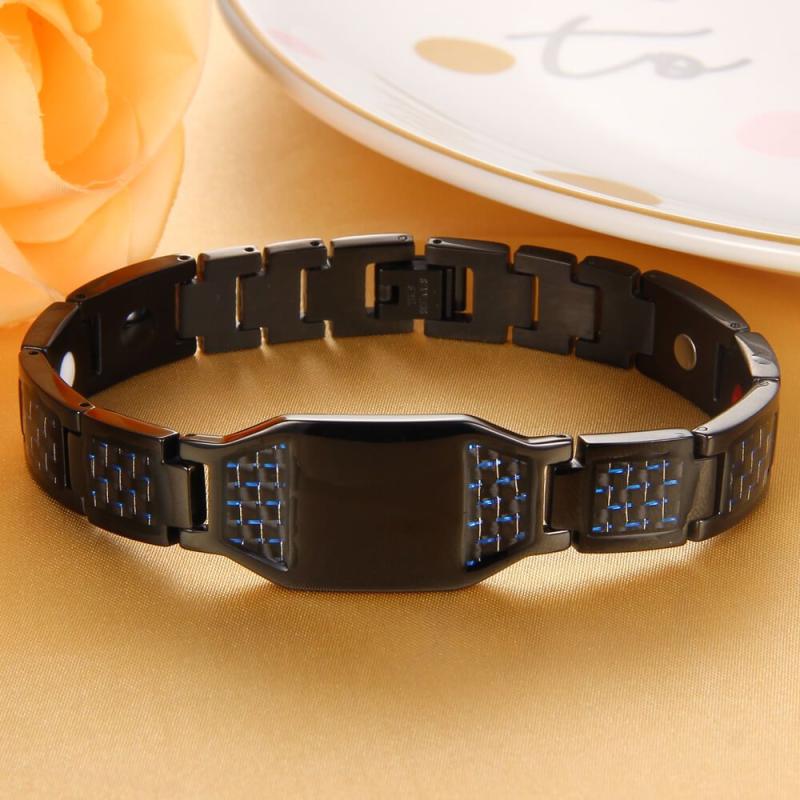 Men's Carbon Fiber Stainless Steel Magnetic Bracelet