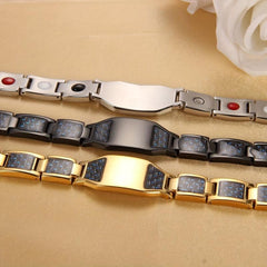 Men's Carbon Fiber Stainless Steel Magnetic Bracelet