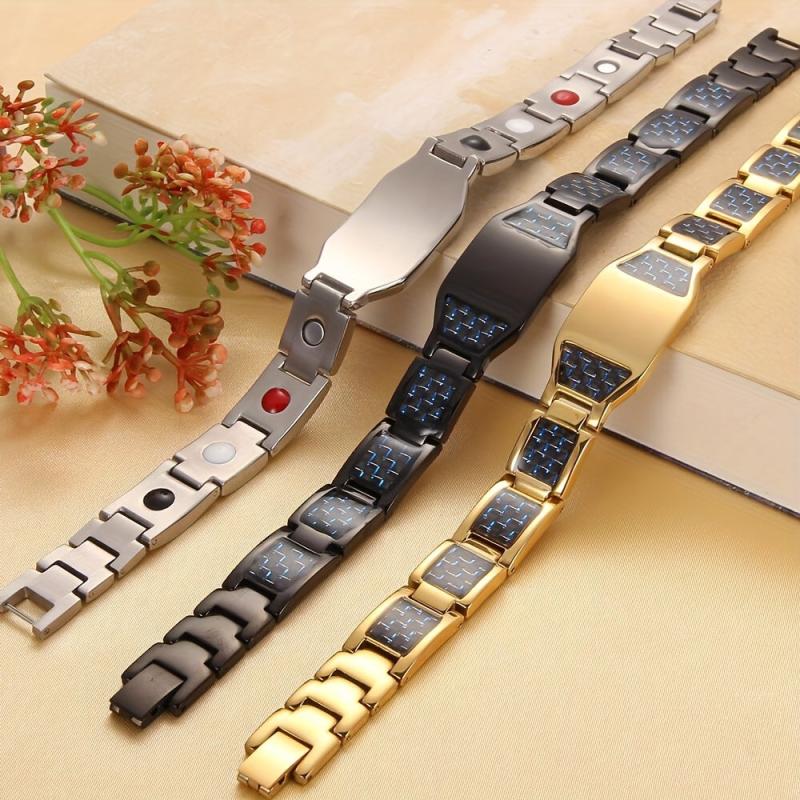 Men's Carbon Fiber Stainless Steel Magnetic Bracelet