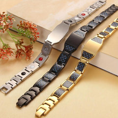 Men's Carbon Fiber Stainless Steel Magnetic Bracelet