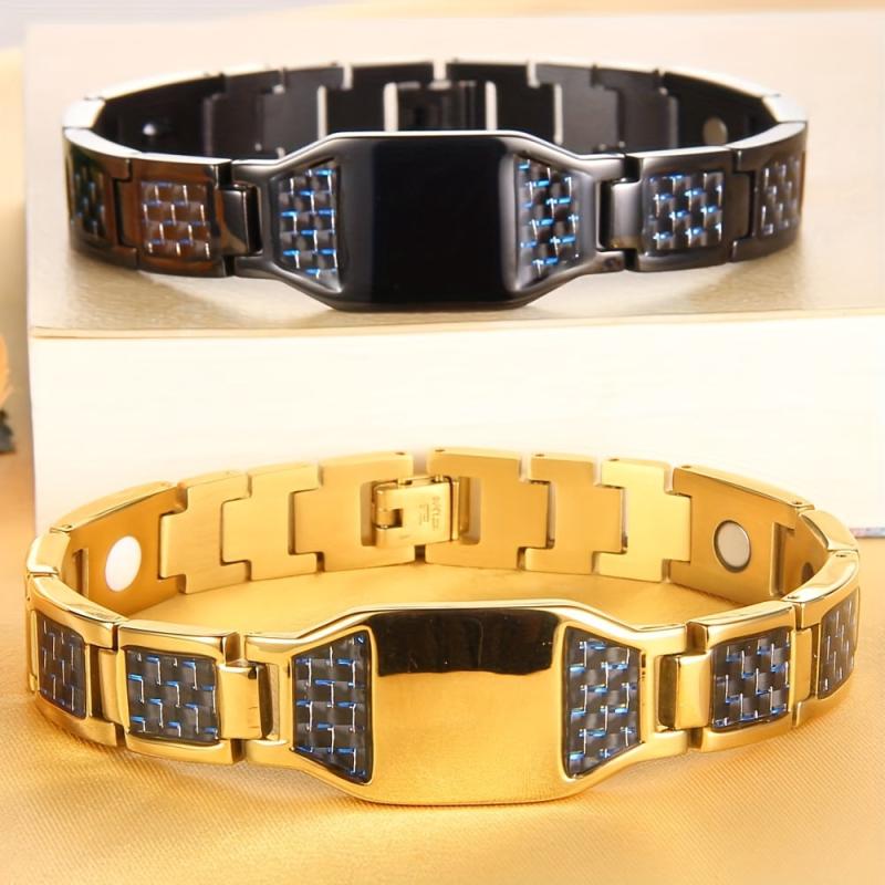 Men's Carbon Fiber Stainless Steel Magnetic Bracelet