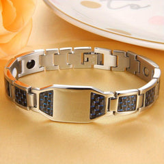 Men's Carbon Fiber Stainless Steel Magnetic Bracelet