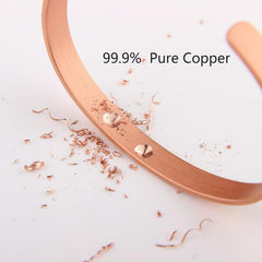 2pcs Copper Magnetic Bracelets Unisex Cuff Bangle Adjustable Jewelry