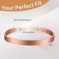 2pcs Copper Magnetic Bracelets Unisex Cuff Bangle Adjustable Jewelry
