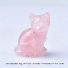 Cat Pocket Moonstone Carving Bare Stone Animal Statue Gift