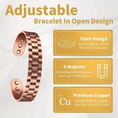 Men's Copper Magnetic Bracelet Adjustable Cuff Bangle Christmas Gift