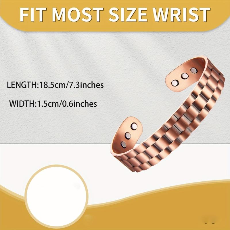 Men's Copper Magnetic Bracelet Adjustable Cuff Bangle Christmas Gift