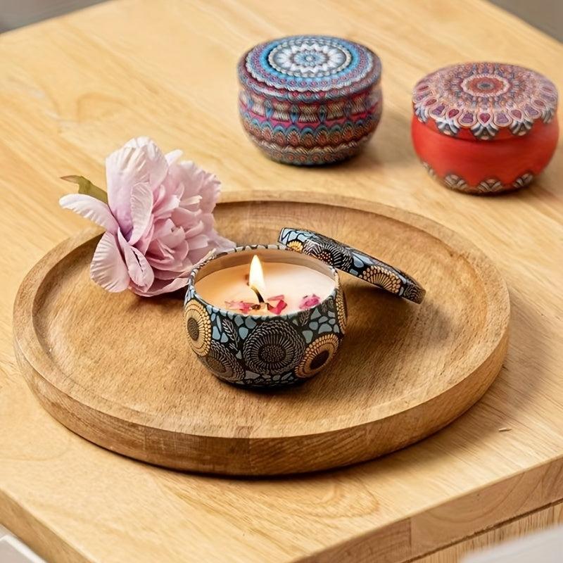 Dried Flower Scented Candles Aromatherapy Sleep Aid Tin Can