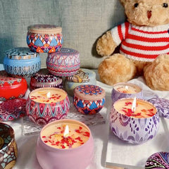 Dried Flower Scented Candles Aromatherapy Sleep Aid Tin Can