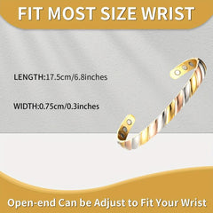 Tricolor Adjustable Copper Magnetic Bracelet for Women