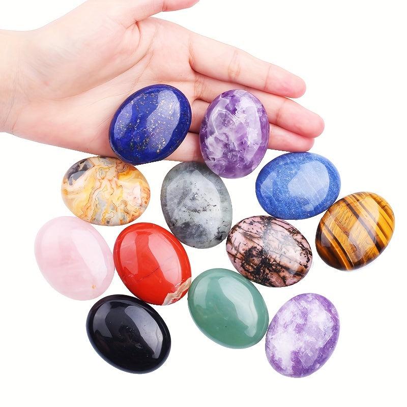 Natural Stone Massage Energy Stone Oval Yoga SPA Hand Polishing