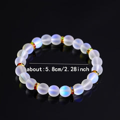 Natural Crystal Moonstone Bracelet Multicolor Matte Energy Beads Wristband