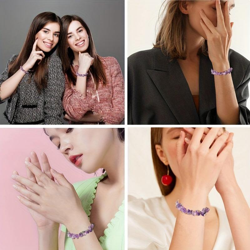 Natural Amethyst Bracelet for Yoga - Christmas Gift for Women