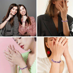 Natural Amethyst Bracelet for Yoga - Christmas Gift for Women