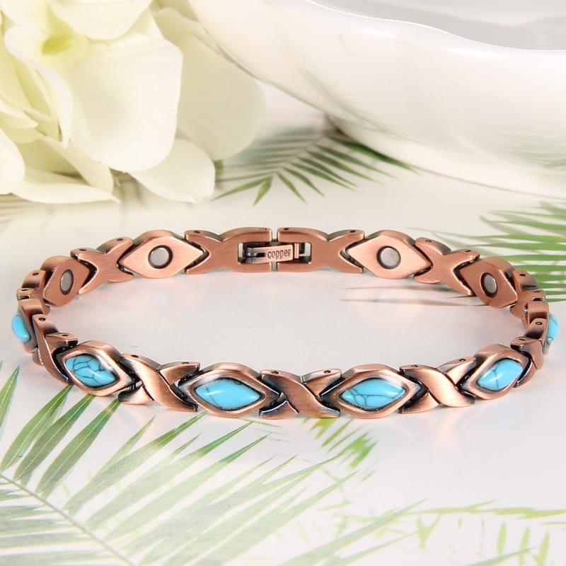 Vintage Copper Bracelet For Women 99.9% Pure Copper With Magnets