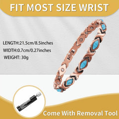 Vintage Copper Bracelet For Women 99.9% Pure Copper With Magnets