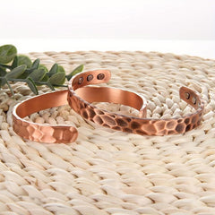Solid Copper Magnetic Bracelet Cuff Bangle Adjustable Size