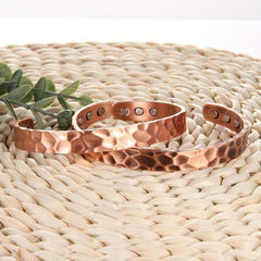 Solid Copper Magnetic Bracelet Cuff Bangle Adjustable Size