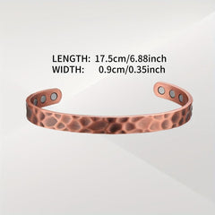 Solid Copper Magnetic Bracelet Cuff Bangle Adjustable Size