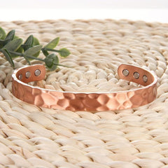 Solid Copper Magnetic Bracelet Cuff Bangle Adjustable Size