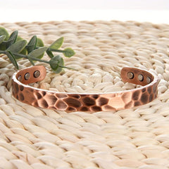 Solid Copper Magnetic Bracelet Cuff Bangle Adjustable Size
