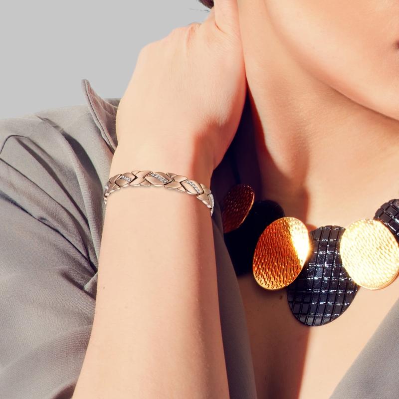 Lymph Drainage Magnetic Bracelet for Women Titanium Steel