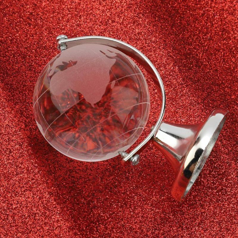 Crystal Glass Earth Globe with Stand for Desk Decoration