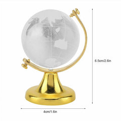 Crystal Glass Earth Globe with Stand for Desk Decoration