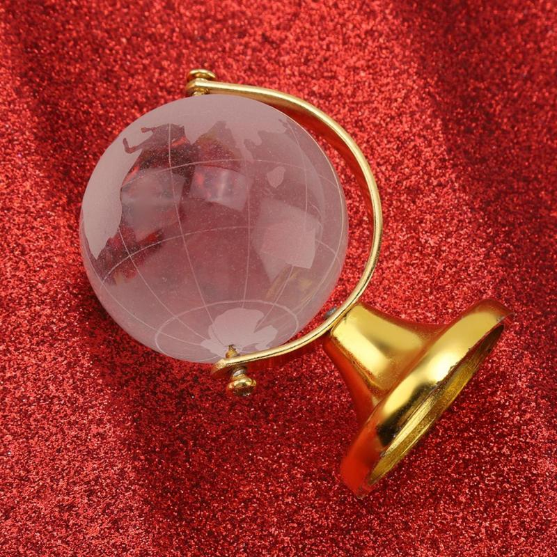 Crystal Glass Earth Globe with Stand for Desk Decoration