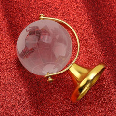 Crystal Glass Earth Globe with Stand for Desk Decoration