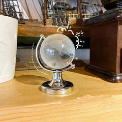 Crystal Glass Earth Globe with Stand for Desk Decoration