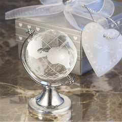 Crystal Glass Earth Globe with Stand for Desk Decoration
