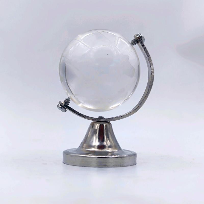 Crystal Glass Earth Globe with Stand for Desk Decoration