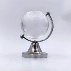 Crystal Glass Earth Globe with Stand for Desk Decoration